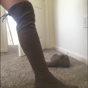 Over the knee suede boots